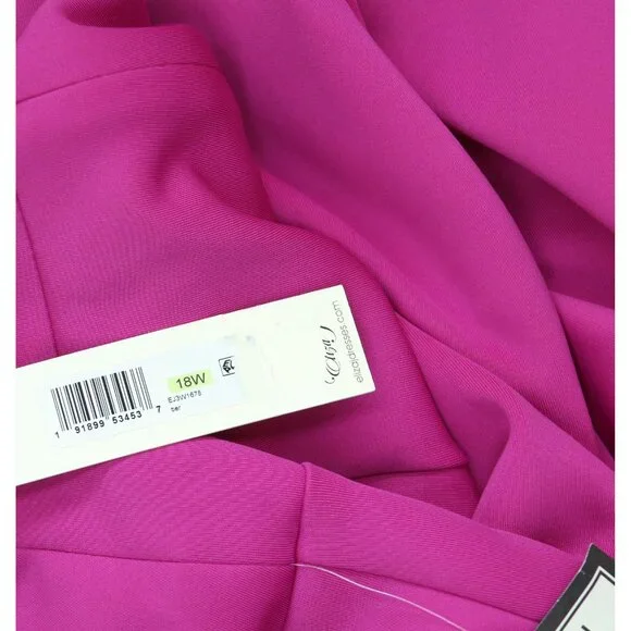 NWT Eliza J Plus Size Sleeveless V-Neck Mermaid Gown Dress Berry Purple Pink 18W